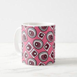 Mug Cercles et anneaux multicolores rétro années soixa
