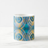 Mug Cercles et diamants Batik Turquoise et Jaune (Centre)