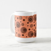 Mug Cercles et points orange et marron (Devant gauche)