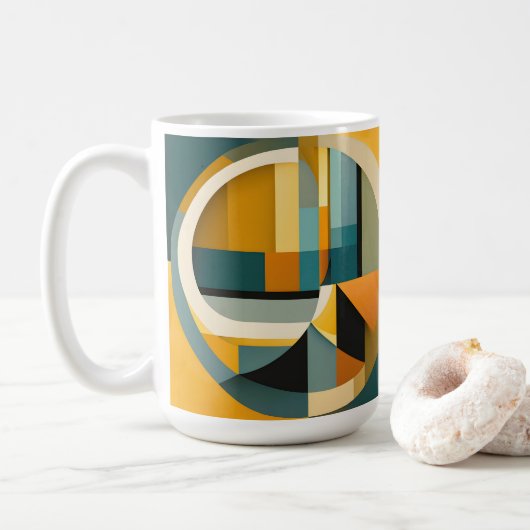 Mug Cercles et rectangles d'abstraction géométriques r (Avec donut)