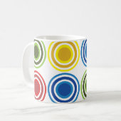 Mug Cercles Géométriques Concentriques Colorés (Devant gauche)