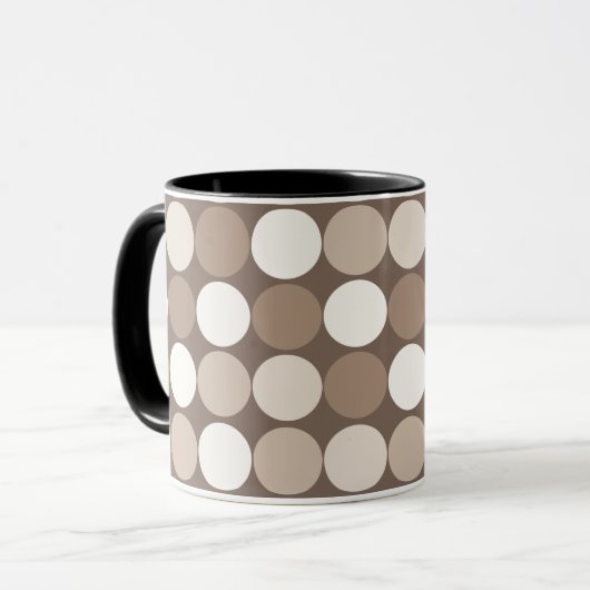 Mug Cercles géométriques de terre neutre chaude (Devant gauche)
