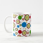 Mug Cercles géométriques Rouge Vert Bleu Argent Or (Gauche)
