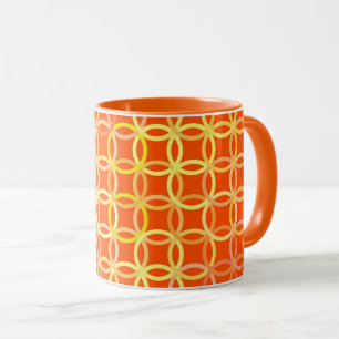 Mug Cercles modernes du milieu du siècle, mandarine or