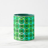 Mug Cercles modernes du milieu du siècle, tons verts (Centre)