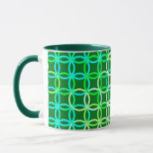 Mug Cercles modernes du milieu du siècle, tons verts (Gauche)