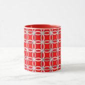 Mug Cercles Modernes du milieu du XXe siècle, rouge pr (Centre)