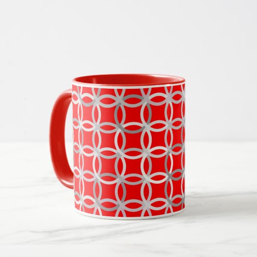 Mug Cercles Modernes du milieu du XXe siècle, rouge pr (Devant gauche)