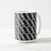 Mug Cercles monochromes : Abstrait noir blanc et gris, (Devant droit)