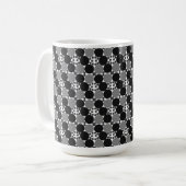 Mug Cercles monochromes : Abstrait noir blanc et gris, (Devant gauche)