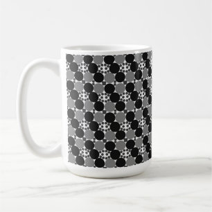 Mug Cercles monochromes : Abstrait noir blanc et gris,
