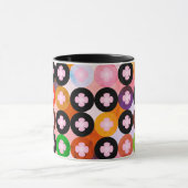 Mug Cercles multicolores cool et Cloches roses (Centre)
