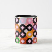 Mug Cercles multicolores cool et trèfles roses (Centre)