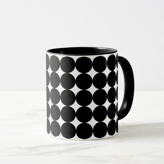 Mug Cercles noirs et blancs (Devant droit)