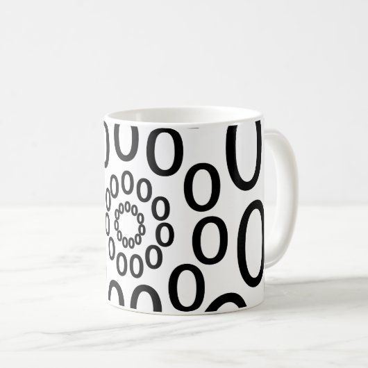 Mug Cercles noirs et blancs géométriques (Devant droit)