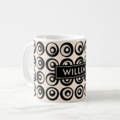 Mug Cercles Noirs Et Crèmes Personnalisés Du Milieu Du (Devant gauche)