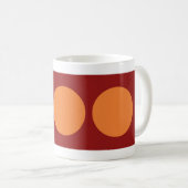 Mug Cercles orange sur rouge (Devant droit)