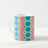 Mug Cercles Pastel Bleu, Rose et Jaune (Devant gauche)