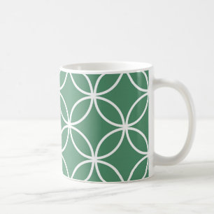 Mug Cercles qui se chevauchent Motif vert sauge et bla