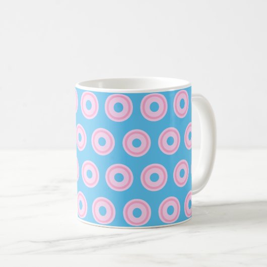 Mug Cercles rose pastel Simple Clean Minimal Bleu (Devant droit)