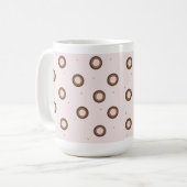 Mug Cercles roses et Brown modernes (Devant gauche)
