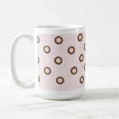 Mug Cercles roses et Brown modernes (Gauche)