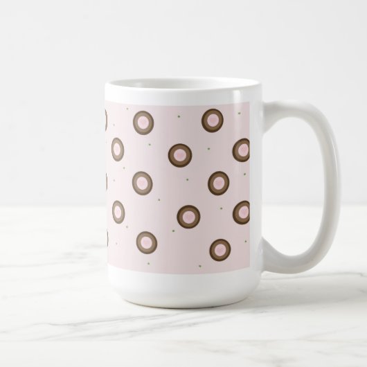 Mug Cercles roses et Brown modernes (Droite)