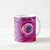 Mug Cercles roses et violets et tourbillons Art origin (Devant droit)