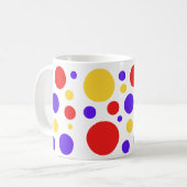 Mug Cercles rouges bleu jaune (Devant gauche)