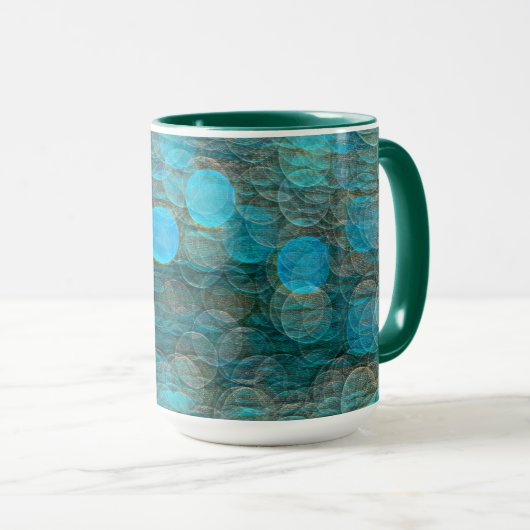 Mug Cercles solides verts et bleus (Devant droit)