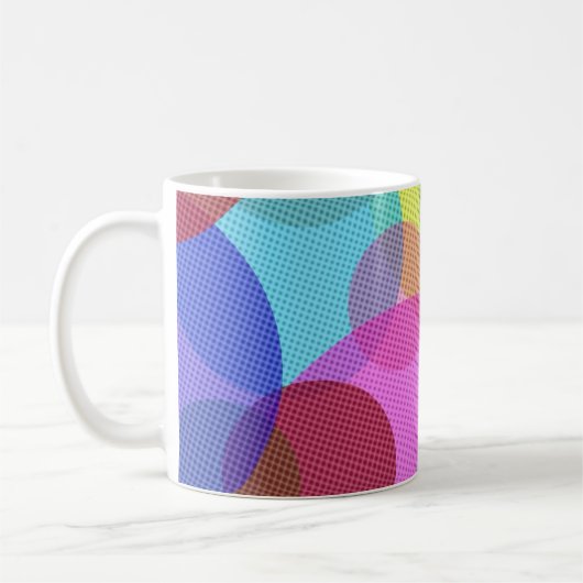 Mug Cercles superposés Art abstrait coloré (Gauche)