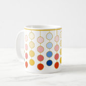 Mug Cercles suspendus bleus rouges jaunes (Devant gauche)