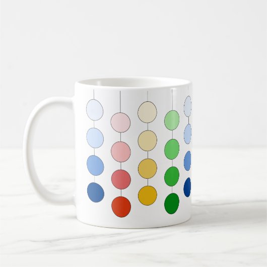 Mug Cercles suspendus multicolores modernes (Gauche)
