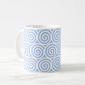 Mug Cercles tourbillonnants sur bleu clair et blanc (Devant gauche)