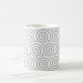 Mug Cercles tourbillonnants sur gris argenté et blanc (Centre)