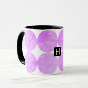 Mug Cercles violets modernes Monogramme