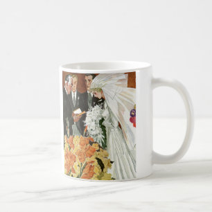 Mug Cérémonie de mariage vintage avec Mariée et Salle