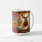 Mug Cerf à queue blanche bondissant à travers un autom (Devant droit)