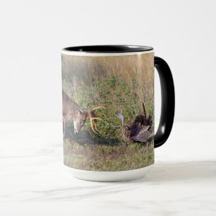 Mug Cerf à queue blanche combattant un dindon sauvage