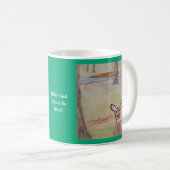 Mug Cerf à queue blanche dans les bois Bleu vert (Devant droit)
