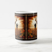 Mug Cerf à queue blanche et chasseur Forêt d'automne (Centre)