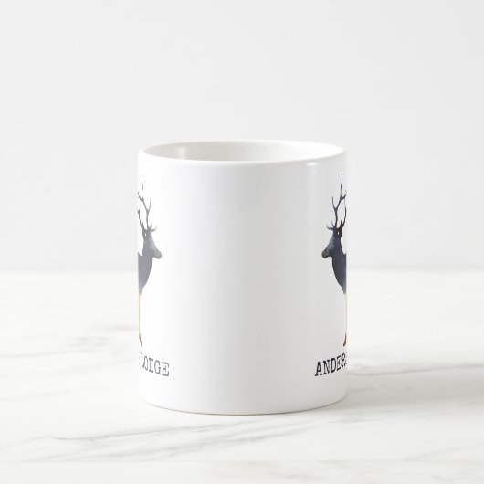 Mug Cerf, aquarelle avec texte (Centre)