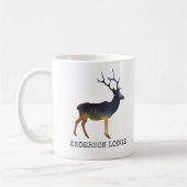 Mug Cerf, aquarelle avec texte (Gauche)