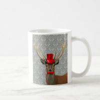 Cerf avec Casquette rouge et Moustache