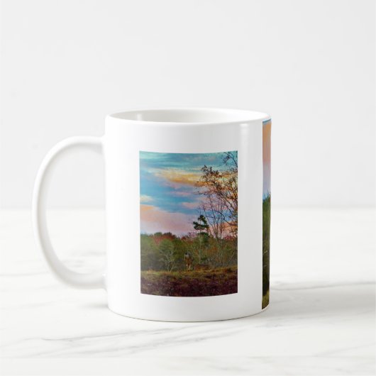 Mug Cerf avec ciel bleu rose (Gauche)
