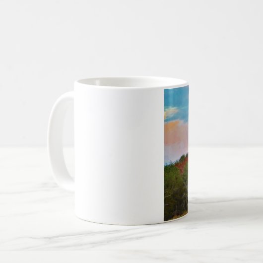 Mug Cerf avec ciel bleu rose (Devant gauche)