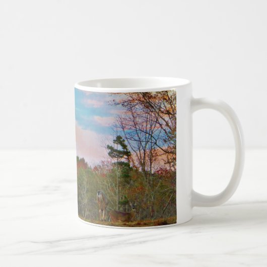 Mug Cerf avec ciel bleu rose (Droite)