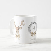 Mug Cerf avec Noël à ruban (Devant gauche)