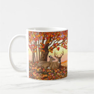 Mug Cerf blanc en automne Nouvelle-Angleterre Couleurs