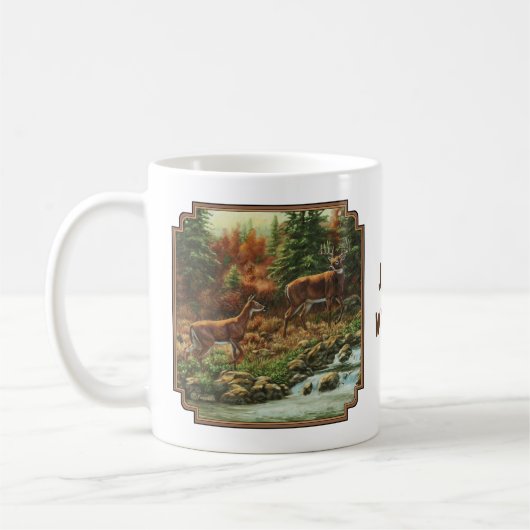 Mug Cerf blanc et cascade (Gauche)
